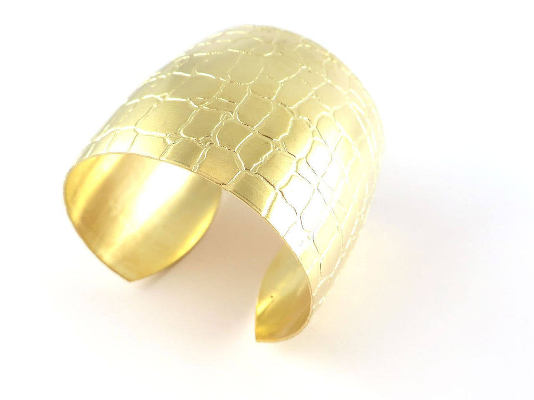 1x Bracelet manchette crocodile réglable (51mm x 159mm) BM-001