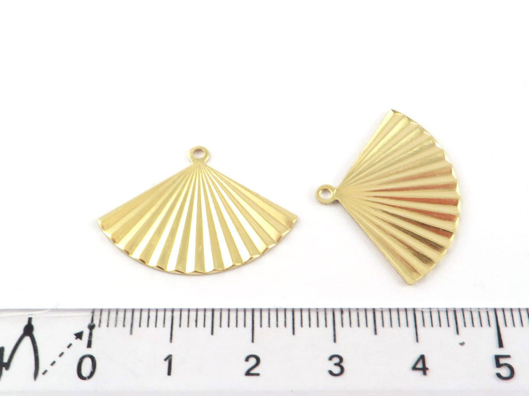 4x Breloque éventail Art Déco (19mmx27mm) PV-202