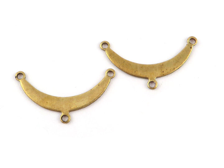 4x Connecteur croissant de lune 3 œillets (11mm x 20mm) PP-272