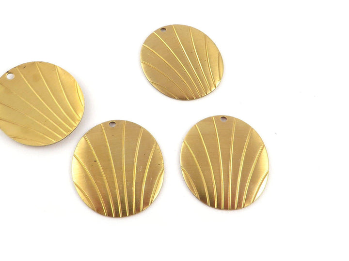 4x Breloque ovale coquillage Art Déco vintage (18mm x 20mm) PV-203