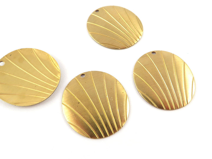 4x Breloque ovale coquillage Art Déco vintage (18mm x 20mm) PV-203