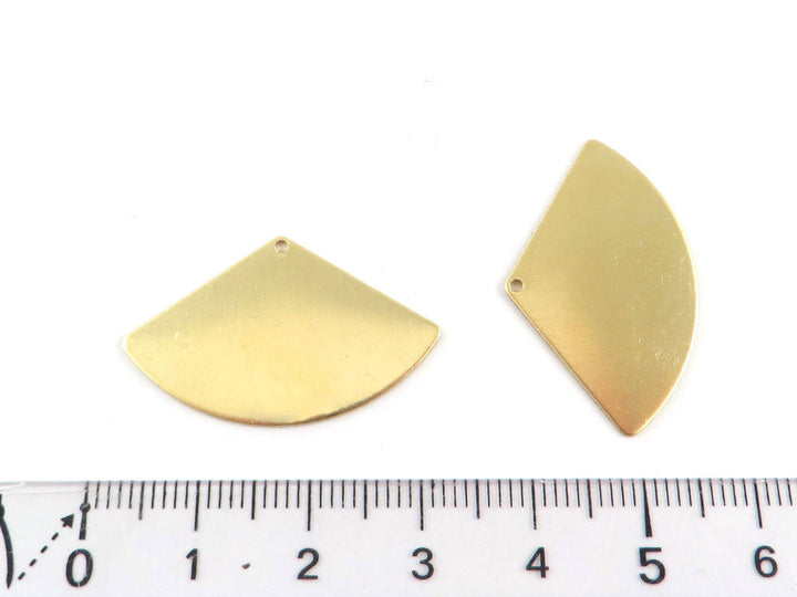 4x Breloque éventail laiton (18mm x 30mm) PP-279