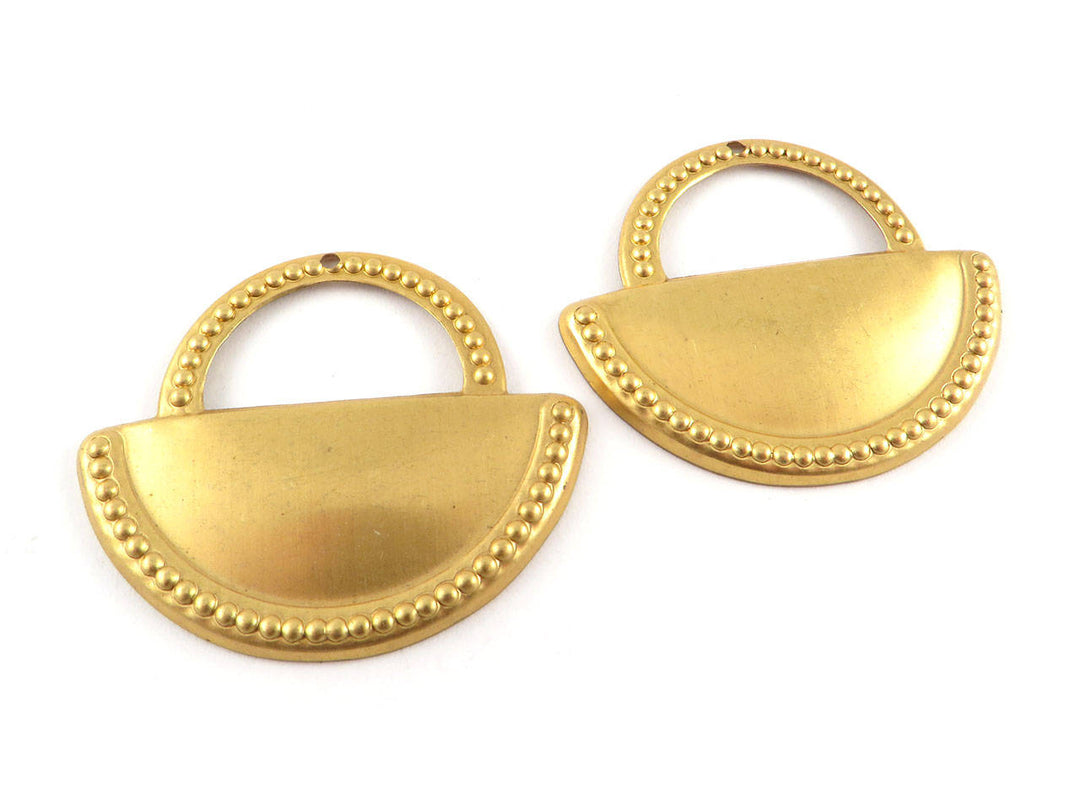 2x Pendentif demi-lune ajouré (32mm x 37mm) PV-211