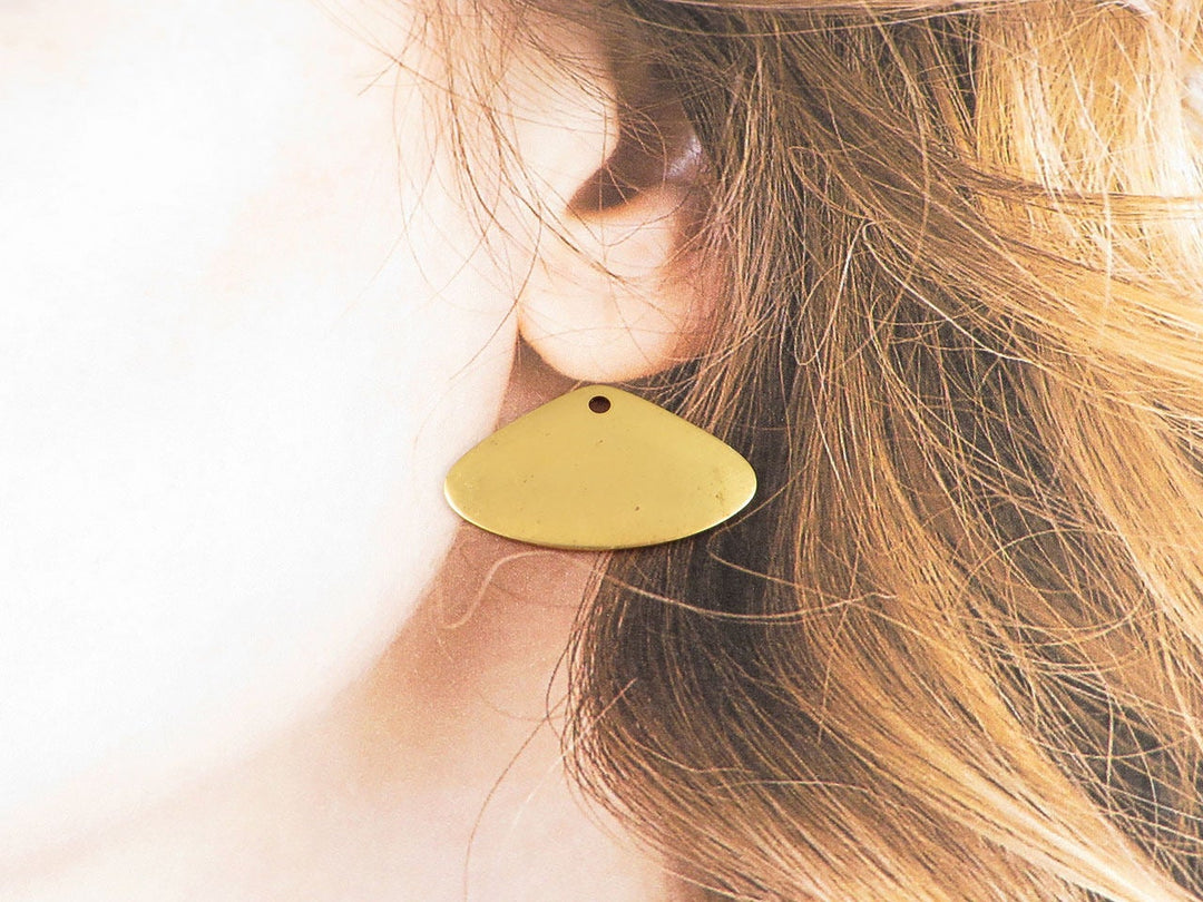 6x Breloque éventail bombé (17mm x 28mm) PP-295