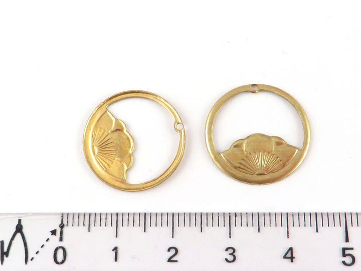 2x Breloque disque fleur Lotus Art Nouveau (19mm) V-125