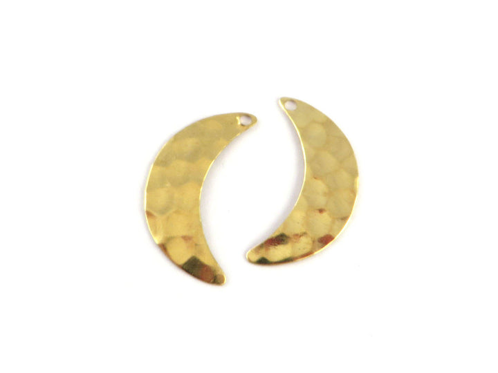 6x Breloque croissant de lune martelé (10mm x 21mm) PV-230