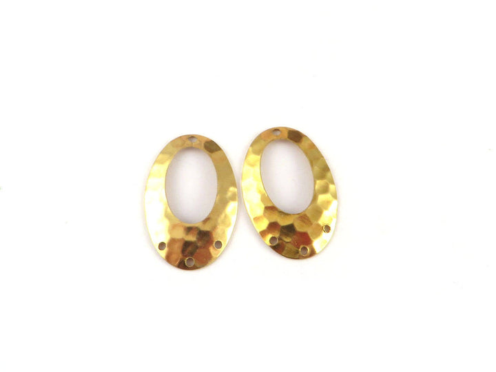 4x Connecteur ovale ajouré bombé martelé 4 trous (27mm x 18mm) PV-217