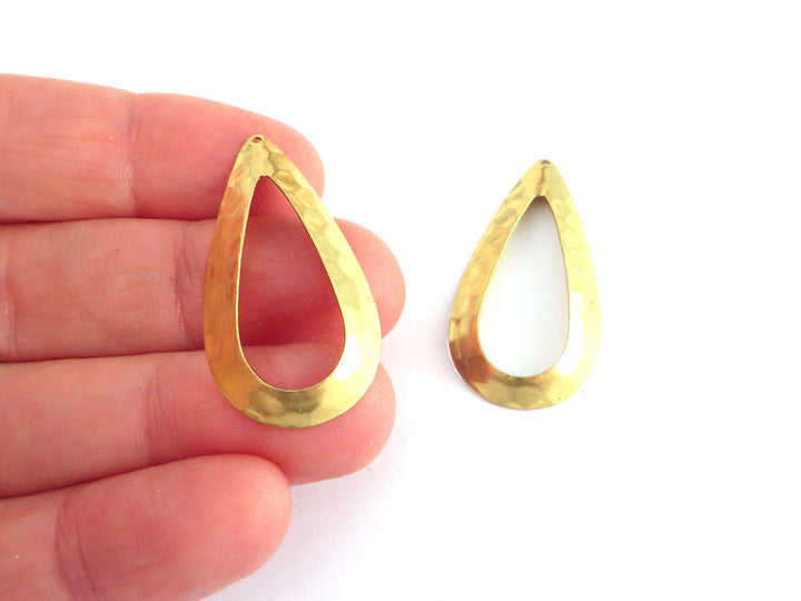 2x Breloque goutte ajourée martelée (19mm x 37mm) PV-223