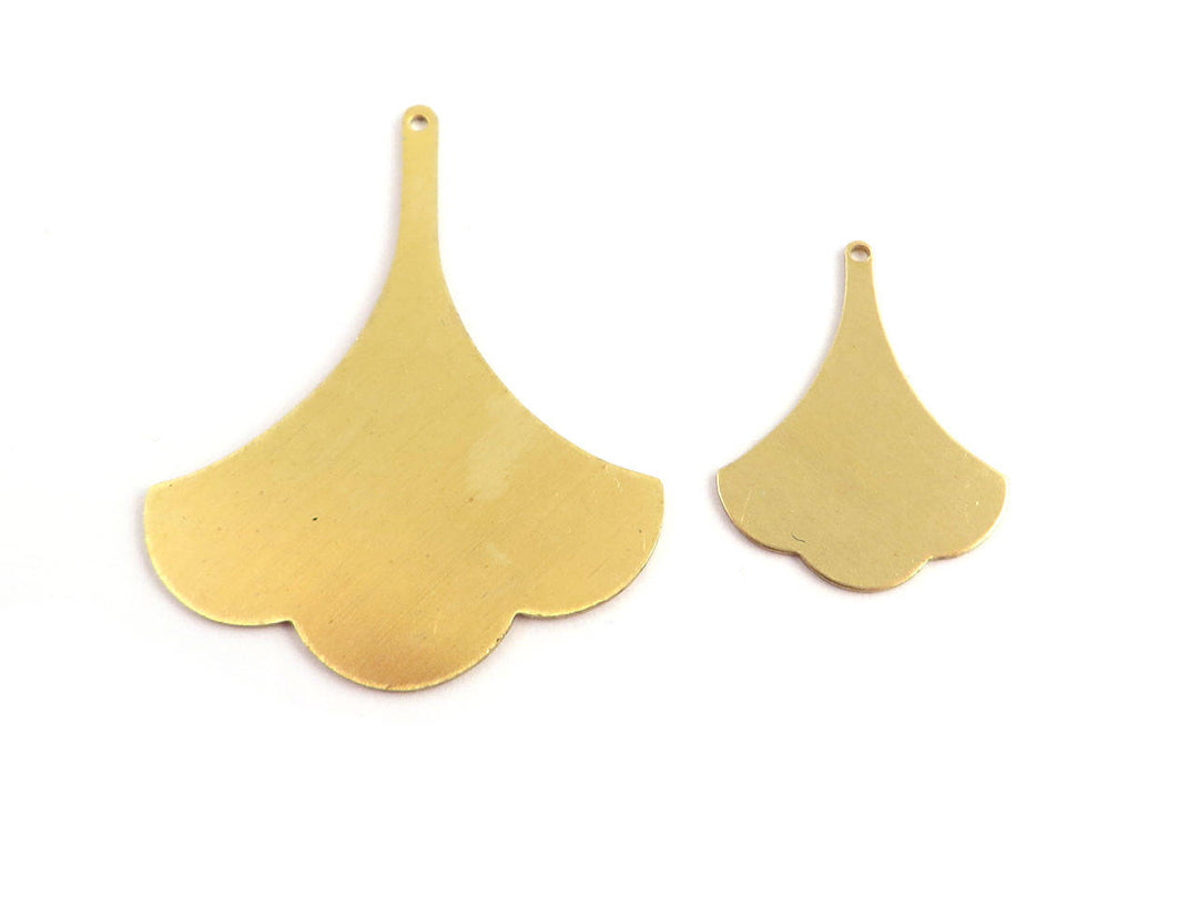 6x Breloque feuille de ginkgo éventail (17mm x 22mm) PP-310
