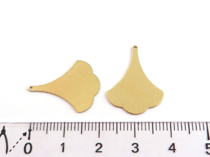6x Breloque feuille de ginkgo éventail (17mm x 22mm) PP-310