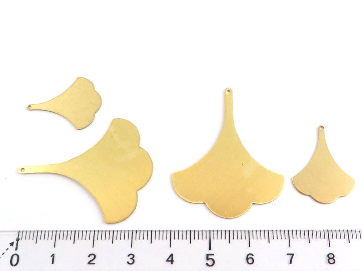 2x Pendentif feuille de ginkgo éventail (30mm x 37mm) PP-315
