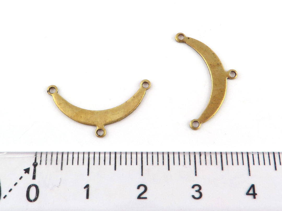 4x Connecteur croissant de lune 3 œillets (11mm x 20mm) PP-272