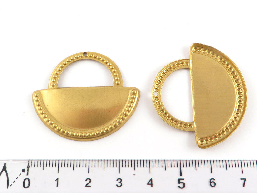 2x Pendentif demi-lune ajouré (32mm x 37mm) PV-211