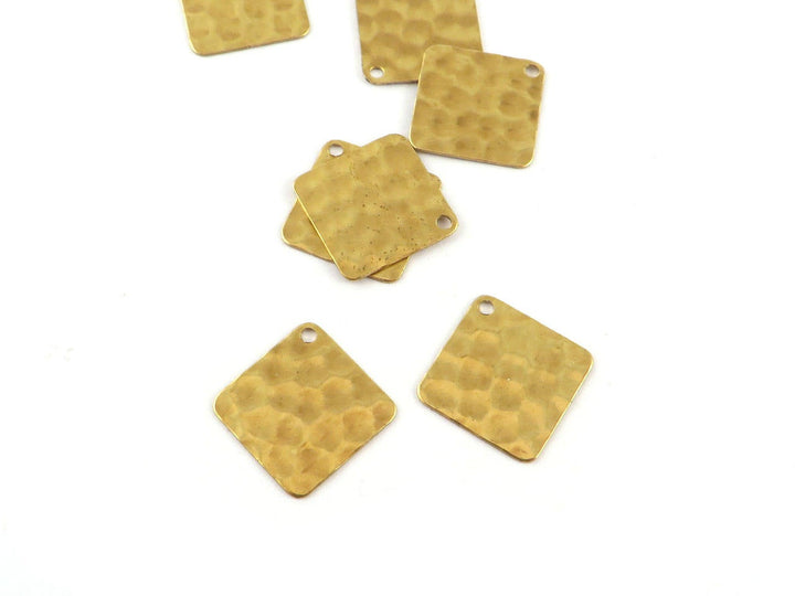 6x Breloque carré martelé (13mm) PP-288