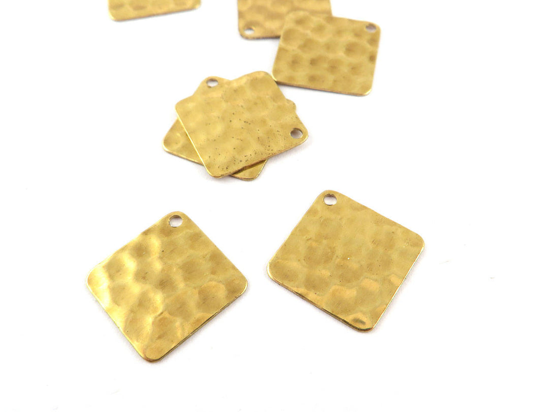 6x Breloque carré martelé (13mm) PP-288