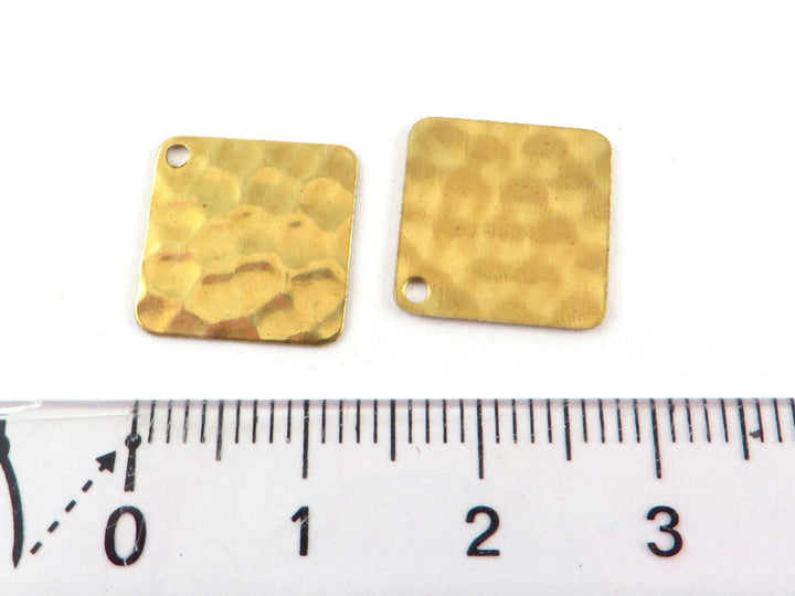 6x Breloque carré martelé (13mm) PP-288