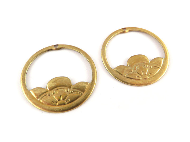 2x Breloque disque fleur Art Nouveau (19 ou 32 mm) V-122/V-124