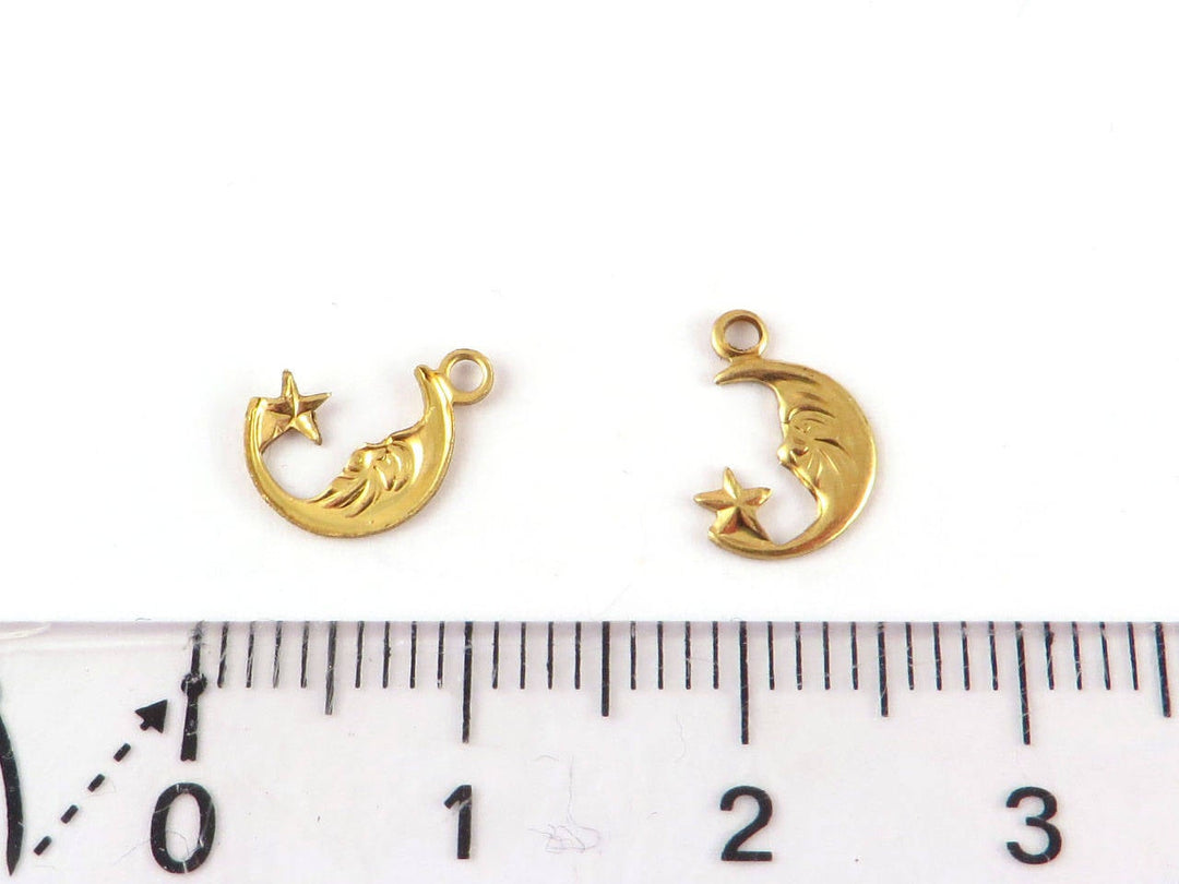 6x Breloque lune (6mm x 10mm) CH-089