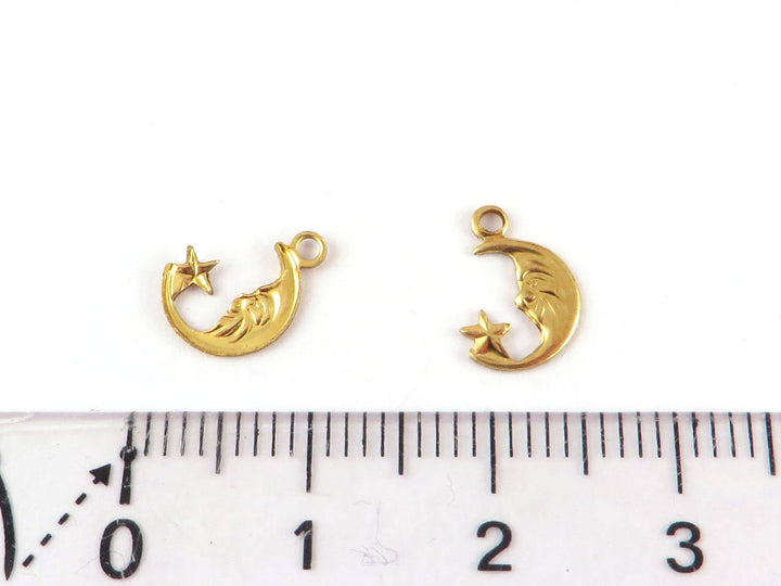 6x Breloque lune (6mm x 10mm) CH-089