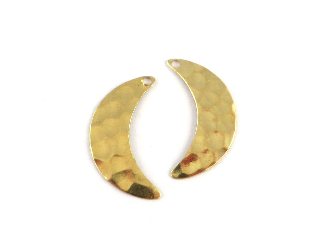 6x Breloque croissant de lune martelé (10mm x 21mm) PV-230