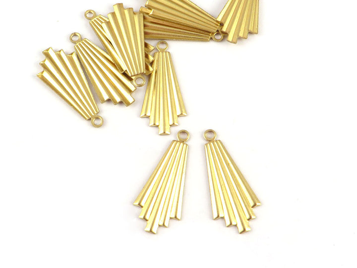 6x Breloque losange éventail Art Déco (10mm x 21mm) PV-233