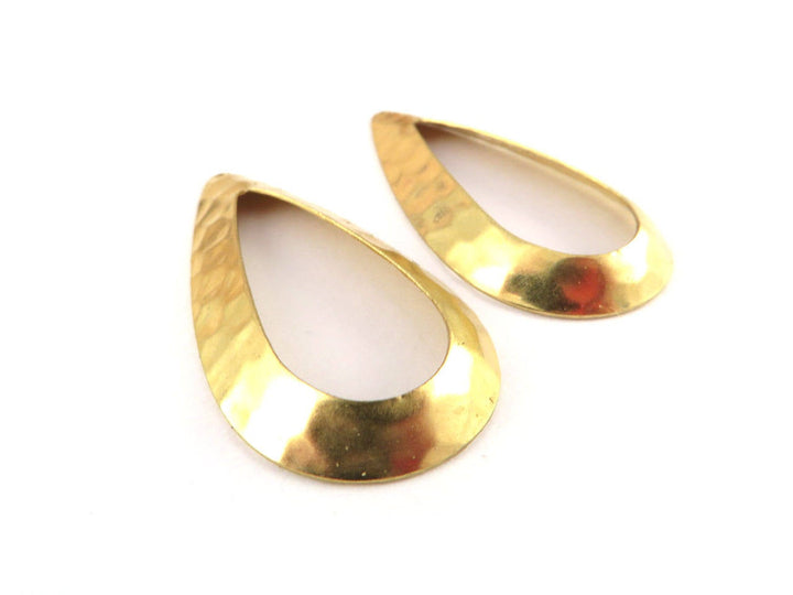 2x Breloque goutte ajourée martelée (19mm x 37mm) PV-223