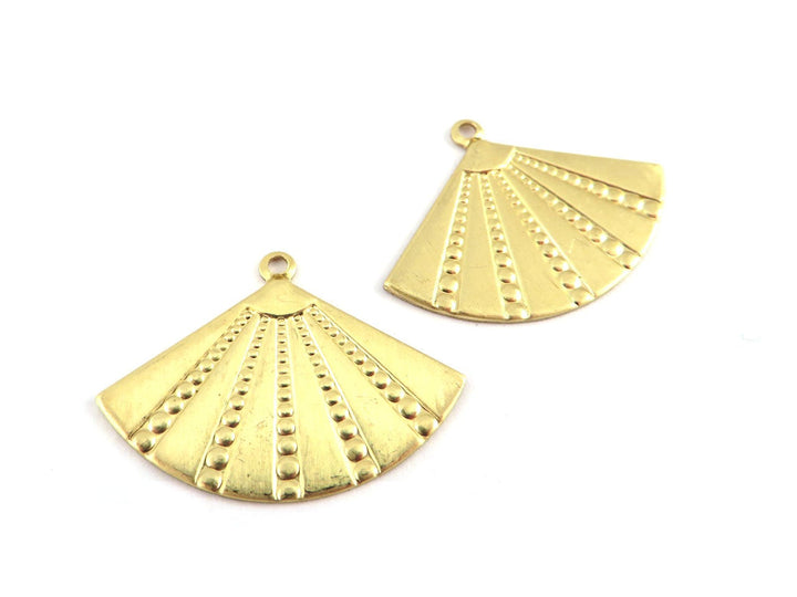 4x Breloque éventail décoré (19mm x 27mm) PV-240