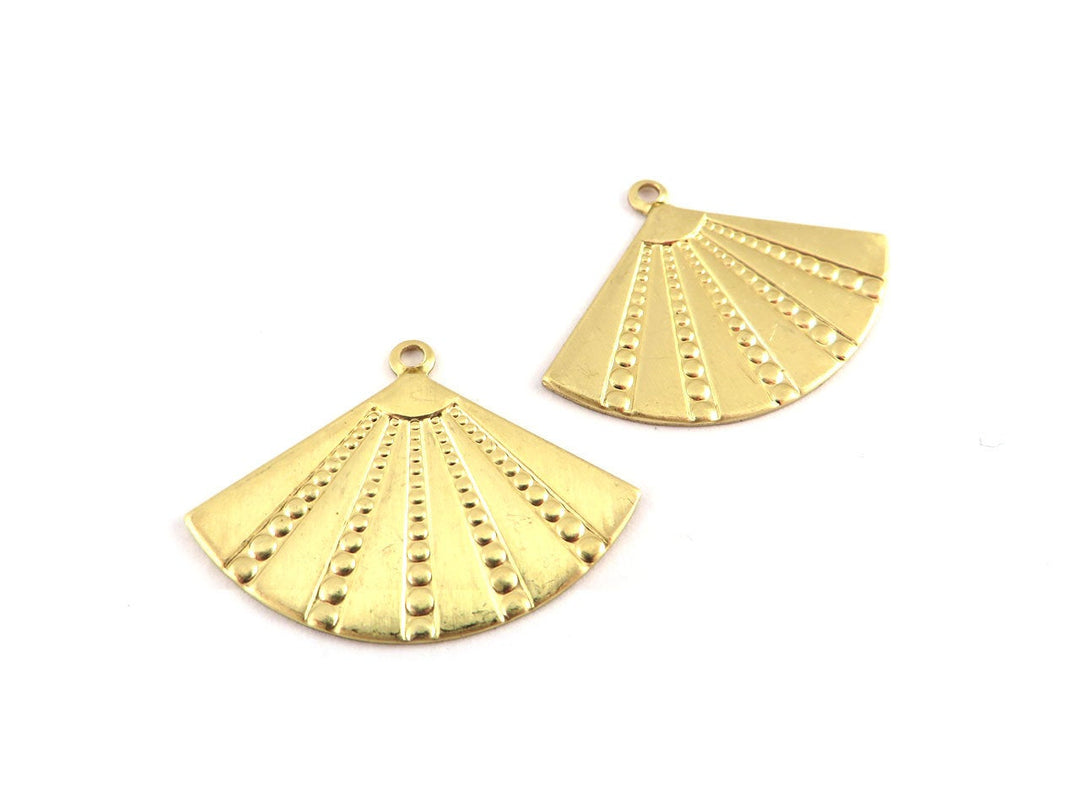 4x Breloque éventail décoré (19mm x 27mm) PV-240