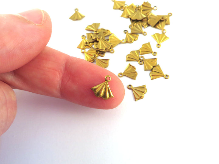 6x Breloque éventail (9mm x 8mm) PV-243