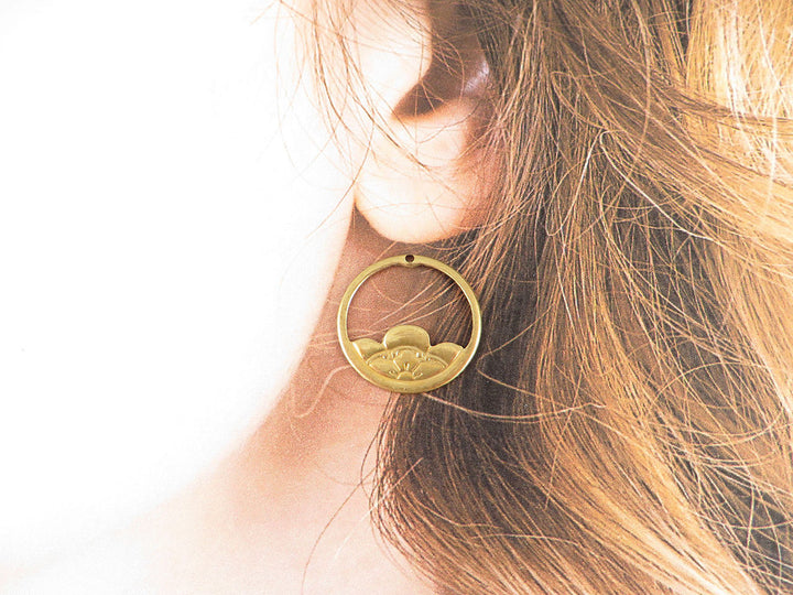 2x Breloque disque fleur Art Nouveau (19 ou 32 mm) V-122/V-124