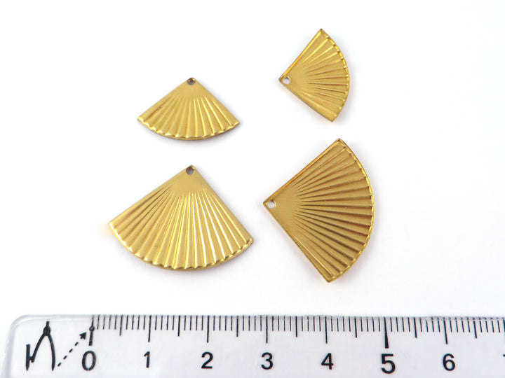 4x Breloque éventail plissé (4 tailles) PV-201