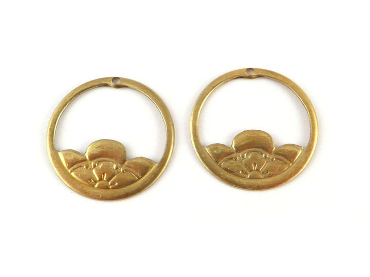 2x Breloque disque fleur Art Nouveau (19 ou 32 mm) V-122/V-124