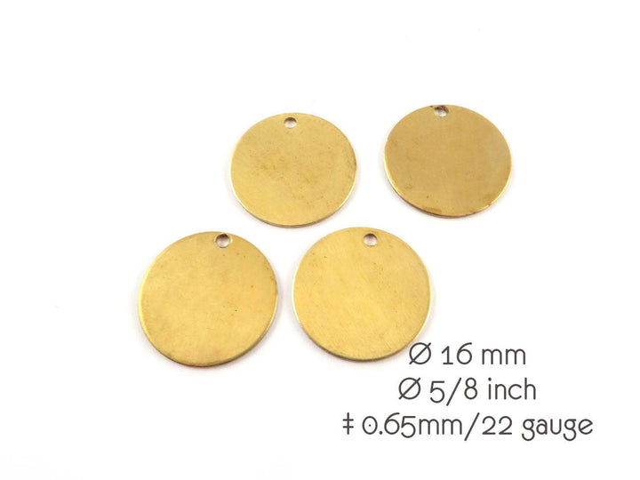 6x Breloque disque (16mm) D-16/1H/S