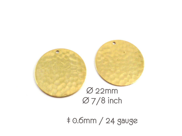 4x Breloque disque martelé (22mm) PP-168
