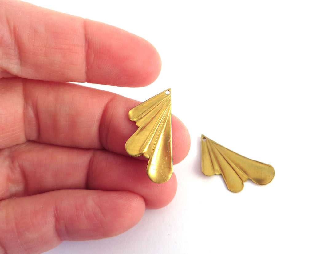 6x Breloque aile éventail Art Déco (12mm x 26mmm) PV-255