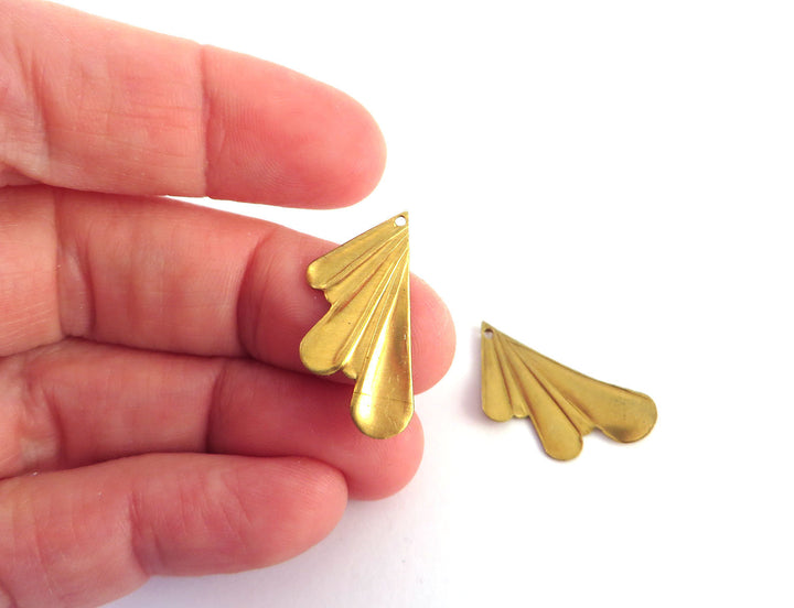 6x Breloque aile éventail Art Déco (12mm x 26mmm) PV-255