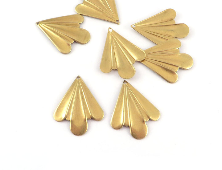 6x Breloque triangle éventail Art Déco (14mm x 24mmm) PV-252