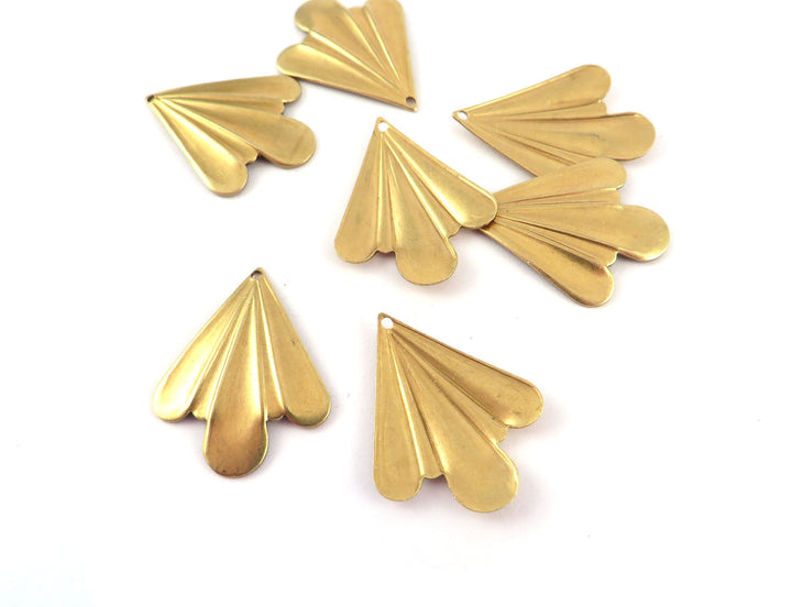 6x Breloque triangle éventail Art Déco (14mm x 24mmm) PV-252