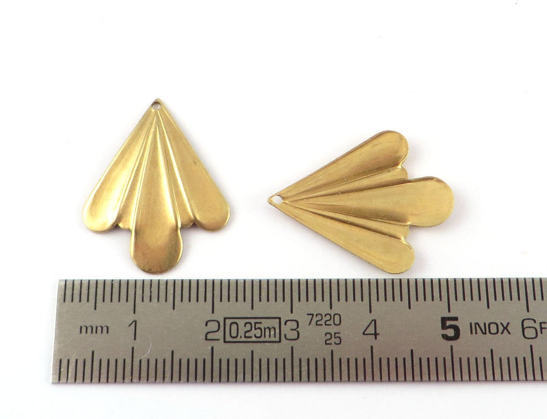 6x Breloque triangle éventail Art Déco (14mm x 24mmm) PV-252
