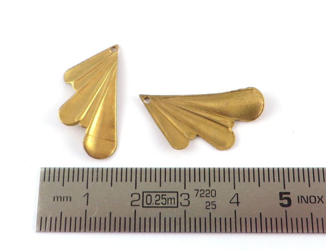 6x Breloque aile éventail Art Déco (12mm x 26mmm) PV-255