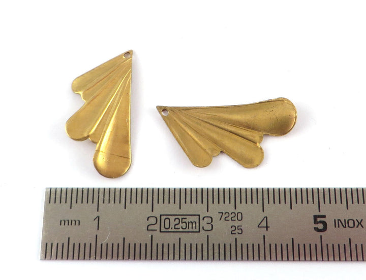 6x Breloque aile éventail Art Déco (12mm x 26mmm) PV-255