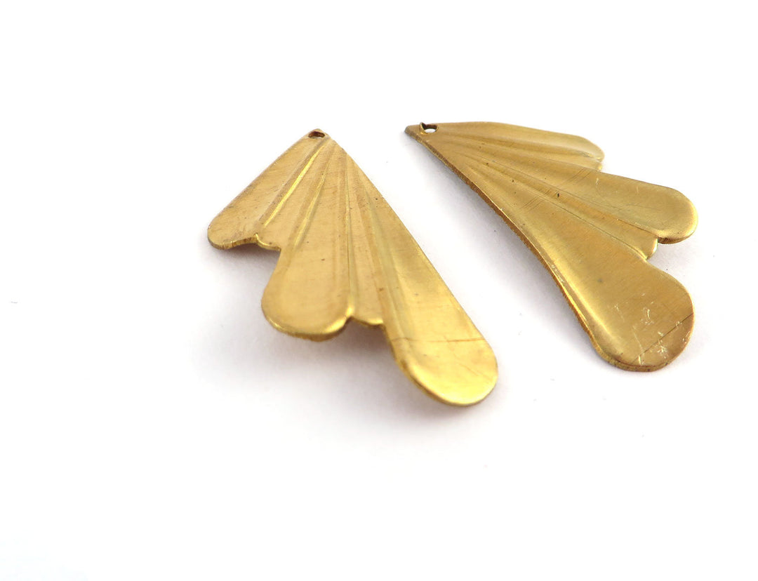 6x Breloque aile éventail Art Déco (12mm x 26mmm) PV-255