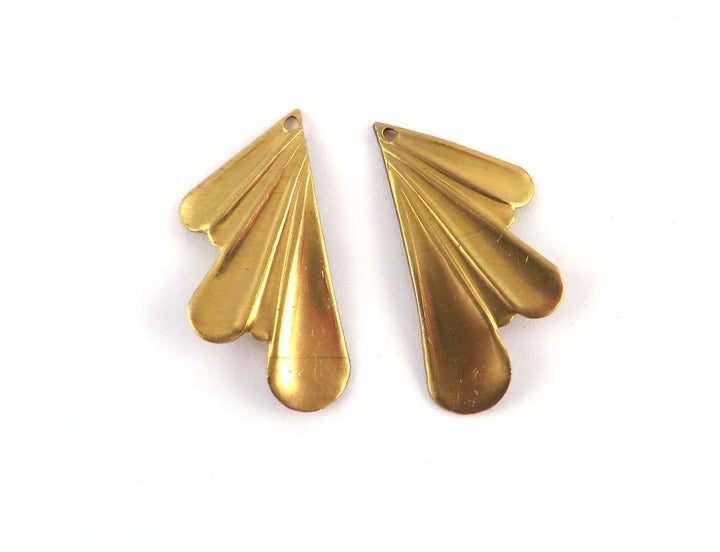 6x Breloque aile éventail Art Déco (12mm x 26mmm) PV-255