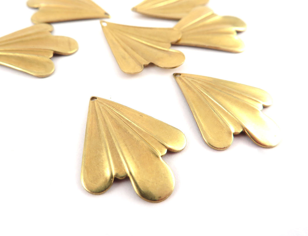 6x Breloque triangle éventail Art Déco (14mm x 24mmm) PV-252