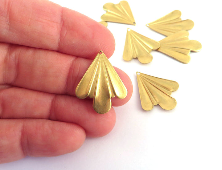 6x Breloque triangle éventail Art Déco (14mm x 24mmm) PV-252