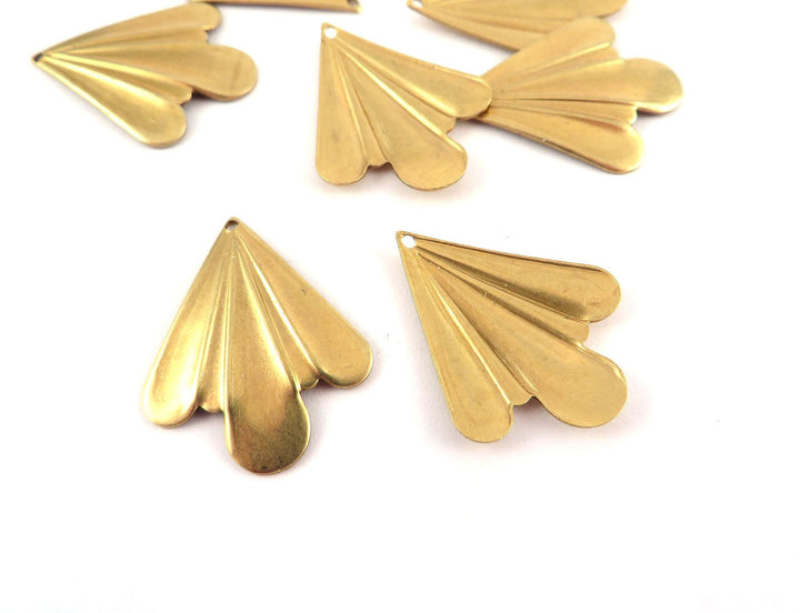 6x Breloque triangle éventail Art Déco (14mm x 24mmm) PV-252