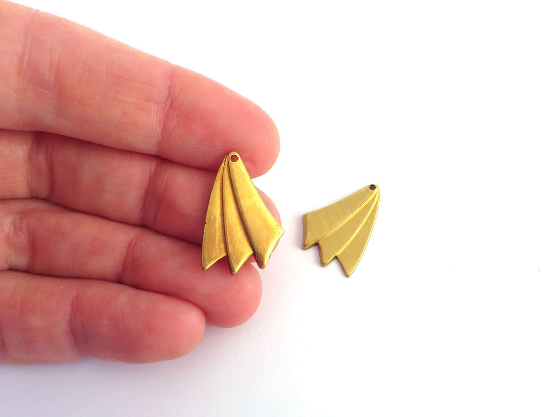 6x Breloque éventail Art Déco,(16mm x 22mm) PV-254