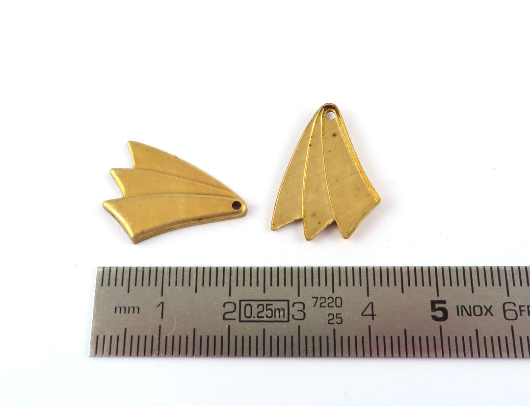 6x Breloque éventail Art Déco,(16mm x 22mm) PV-254