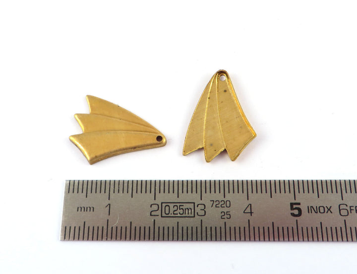 6x Breloque éventail Art Déco,(16mm x 22mm) PV-254