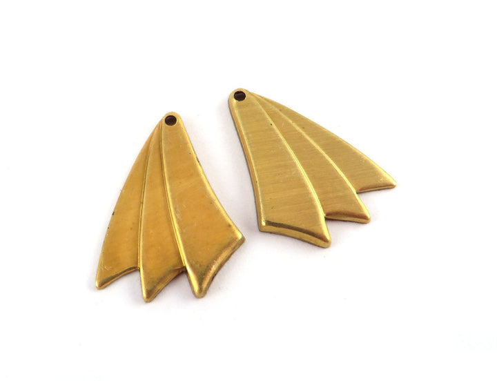 6x Breloque éventail Art Déco,(16mm x 22mm) PV-254